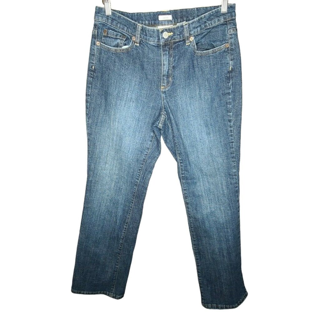 Liz&co. Jeans Women Size 12 Blue Medium Washout Denim Straight Leg Casual Ladies